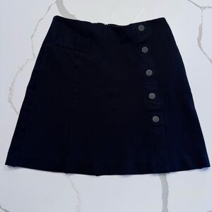 CAbi Black Ponte Knit Utility A-Line Skirt - Size 4